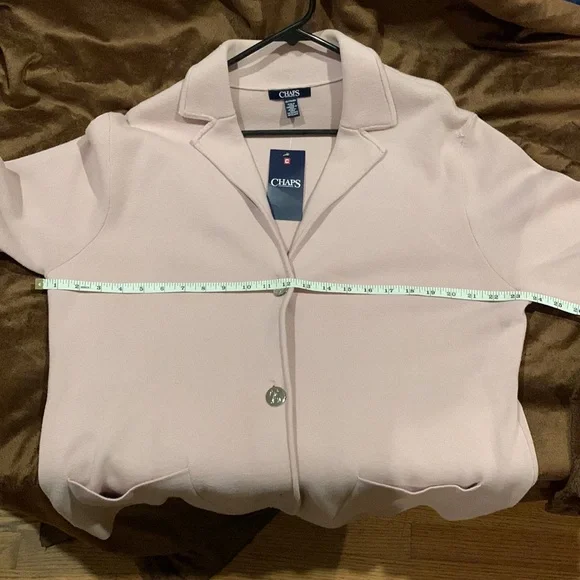 🆕 CHAPS- Pink Knit Blazer (XXL) NWT! - Picture 6 of 10